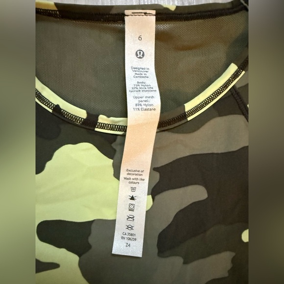 Lululemon Sculpt Tank Heritage 365 Camo Crispin Green Multi Size 6 – NWOT - Picture 6 of 6